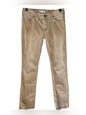 PILCRO And The Letterpress Vintage Slim Thrashed Tan Low Rise Corduroy Pants 27